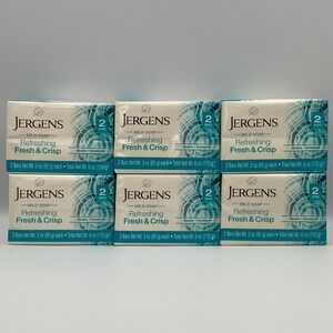 Jergens Mild Soap Refreshing Fresh & Crisp - 3 oz each - Jumbo 6 Pack (12 Bars)